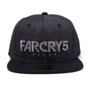 image of Far Cry - 5 Embroidered Logo Denim Snapback Baseball Cap (Black)