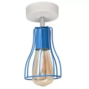 Tube Semi Flush Light White Blue 10cm