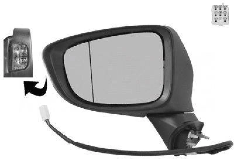 Image of VAN WEZEL 2766817 Wing mirror * HAGUS * Left, Heatable, primed Outside Mirror (50)