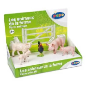 Image of Papo Farmyard Friends: Display Box Farm Animals (5 Figurines)