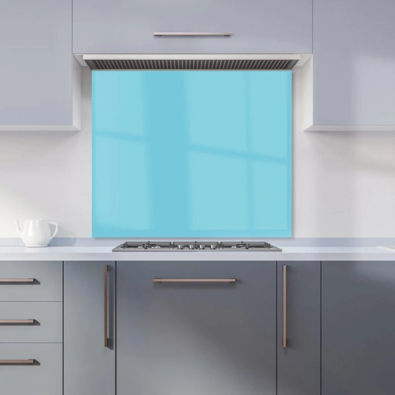 Image of Warren Reed - Designer Sky Blue Kitchen Splashback Size: 600mm x 750mm Blue Unisex 600mm x 750mm