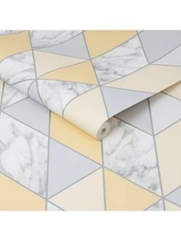 Image of Sublime Marble Geo Yellow Wallpaper
