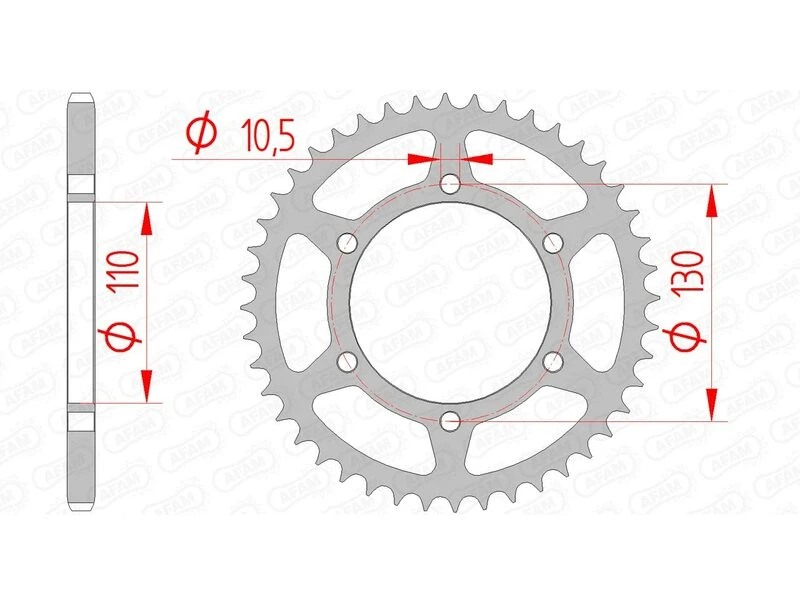 Image of AFAM Steel Standard Rear Sprocket 16500 - 520