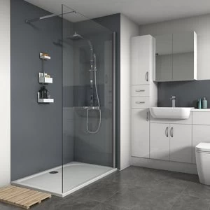 Image of Splashwall Matt Flint 3 sided Shower Panel kit (L)1200mm (W)1200mm (T)4mm