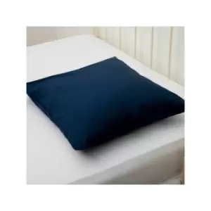 Image of Easycare Polycotton Percale 200 Thread Count Continental Pillow Case, Navy - Belledorm