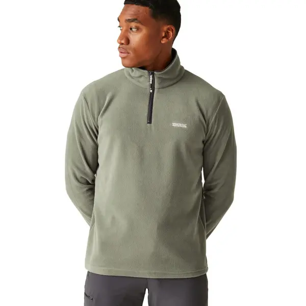 image of Regatta Mens Thompson Half Zip Light Thermal Fleece Jacket L - Chest 41-42' (104-106.5cm) Agave Green/Ash RMA021-XZR-L