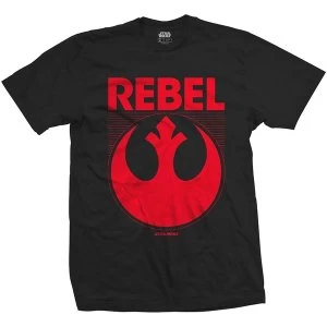 Image of Star Wars - Episode VII Rebel Unisex Large T-Shirt - Black