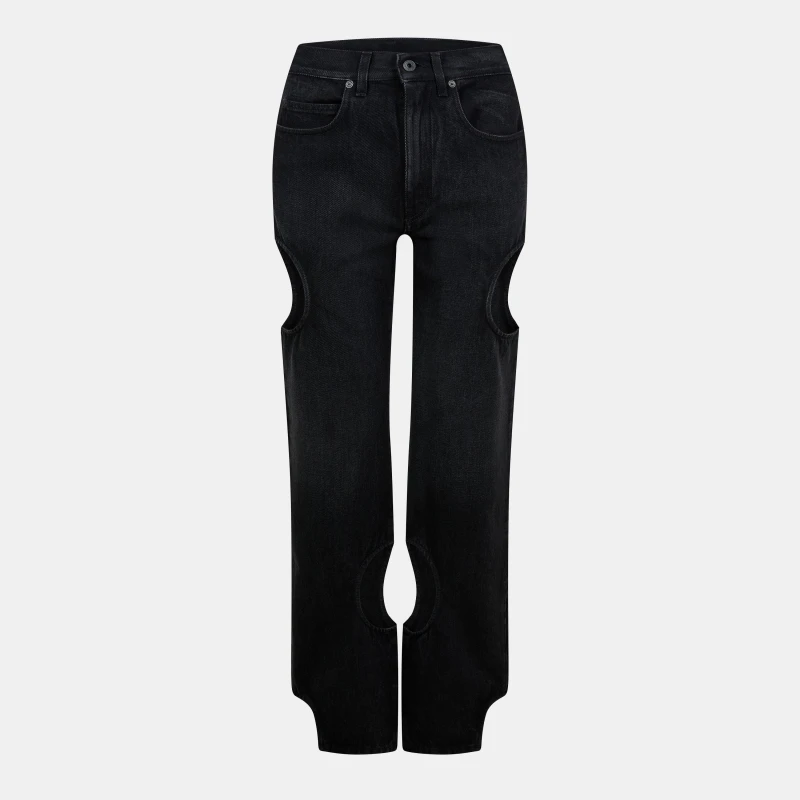 Image of Off White Womens Straight Leg Jeans Black female 26 L32