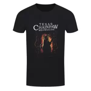 image of Grindstore Mens Texas Chainpaw Meowsacre T-Shirt (3XL) (Black)