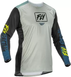 Image of FLY Racing Lite Jersey Grey Teal Hi-Vis XL