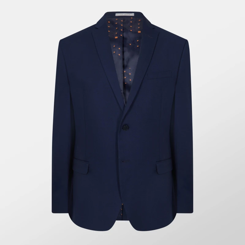 Image of Ted Baker Mens Textured Slim Suit Jacket Blue male 36 (46)