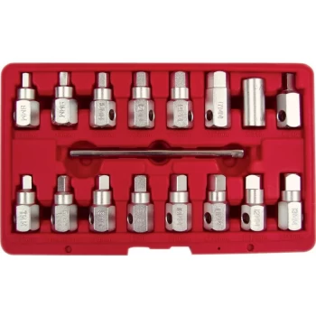 image of Oil Drain Plug Key Set 3/8' Square Drive (17-Pce) - Kennedy