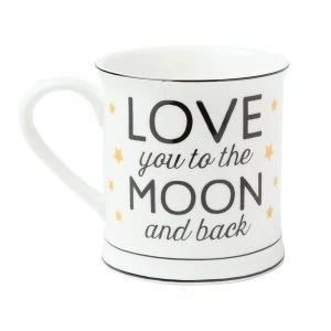 image of Sass & Belle Love You To The Moon And Back Golden Stars Mug