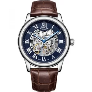 Image of Mens Rotary Exclusive Skeleton Automatic Watch