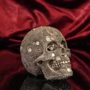 Image of Diamante Skull Ornament with Mirror Mosaic Details