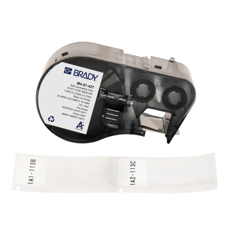 Image of Brady M4-51-427 printer label Black. White Self-adhesive printer label