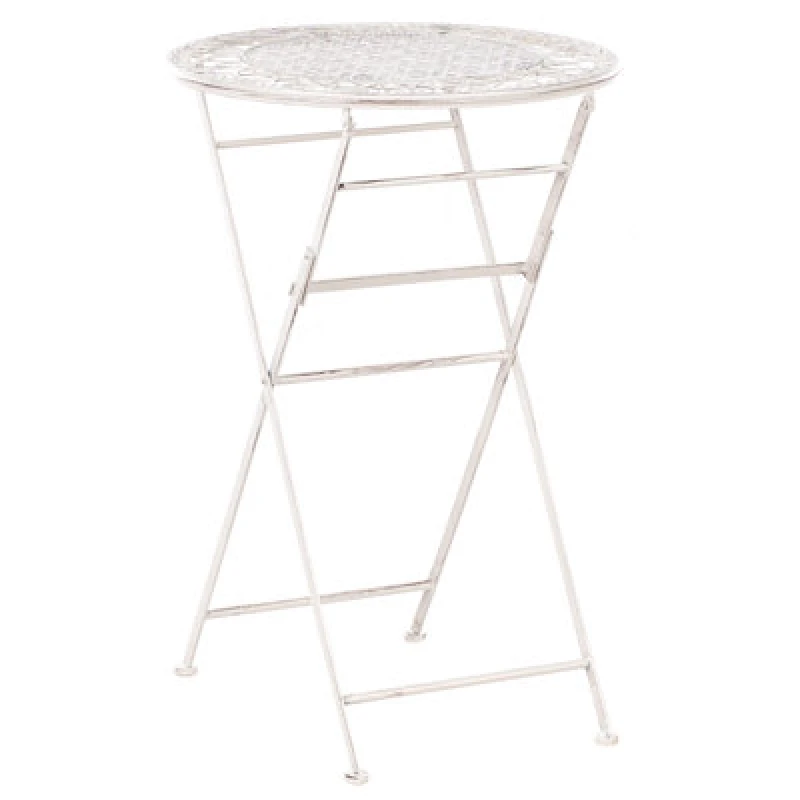 Image of Beliani Garden Bar Table Trieste 60 Cm 60 Cm Metal Light Beige