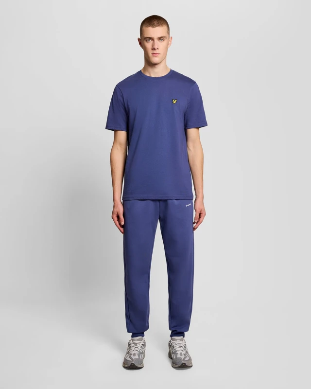 Image of Lyle & Scott Mens Cotton Blend Script Jogger in Blue