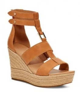 image of UGG Kolfax Wedge Sandal - Almond , Almond, Size 4, Women