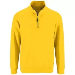 image of SOLS Mens Stan Contrast Zip Neck Sweatshirt (L) (Gold)