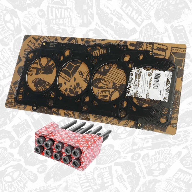 Image of ET ENGINETEAM TH0086BT Head Gasket boxET - service kit 1,57mm, Multilayer Steel (MLS), with cylinder head screw set Gasket,cylinder head (318)