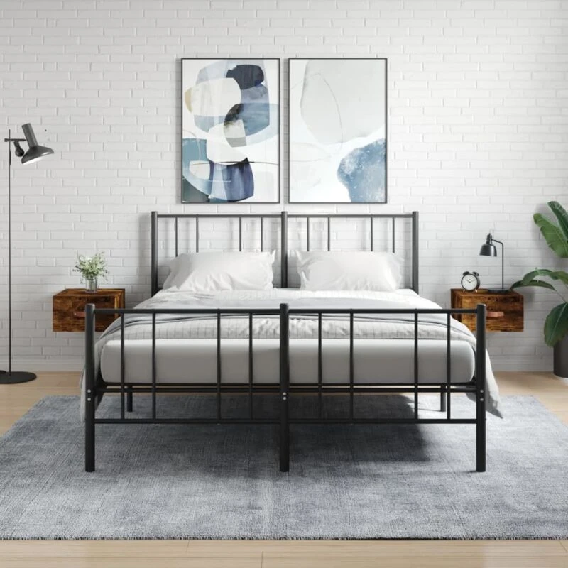 Image of VIDAXL Wall-mounted Bedside Cabinets 2 pcs Smoked Oak 35x35x20cm Vidaxl 8720845946241