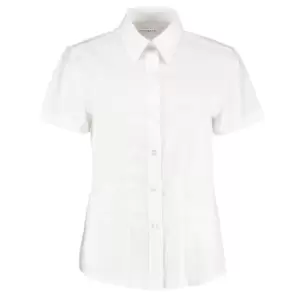 Image of Kustom Kit Ladies Workwear Oxford Short Sleeve Shirt (28) (White)