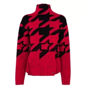 image of Ted Baker Emeliy Asymmetrical Knit Jumper - Red