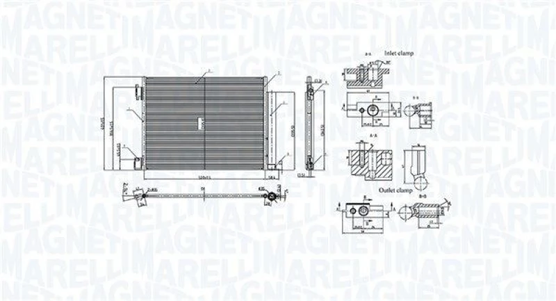 Image of MAGNETI MARELLI Air conditioning condenser MAGNETI MARELLI 350203101500