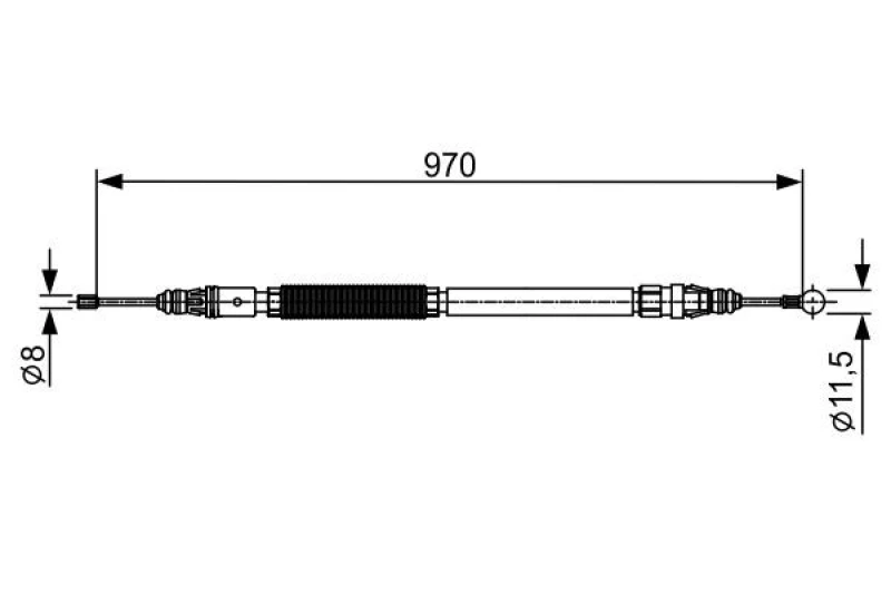 Image of Bosch 1 987 482 429 Brake Cable 970mm Cable,parking brake (124)