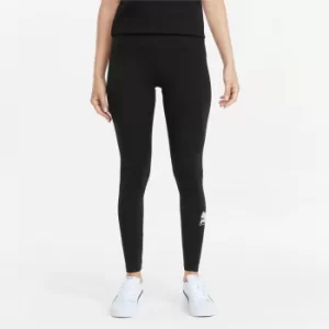 image of PUMA Power Logo Womens Leggings, Black, size Small, Clothing