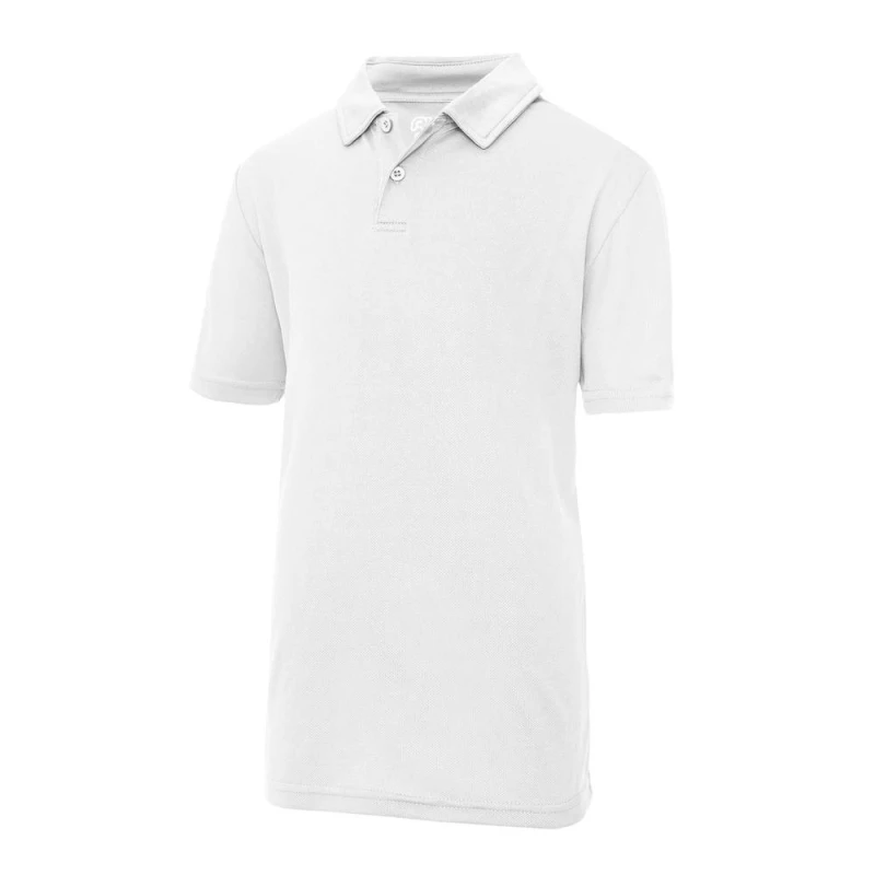 Image of Just Cool Sports Polo Plain Shirt Pack of 2 in White Size: 12-13 Years White Unisex 12-13 Years