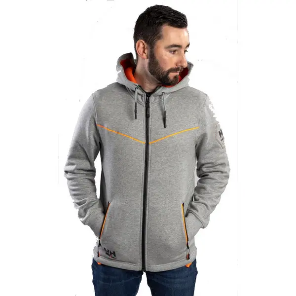 Image of Helly Hansen Mens Chelsea Evolution Full Zip Sweatshirt M - Chest 39' GREY MELANGE HH009-GRMEL-M