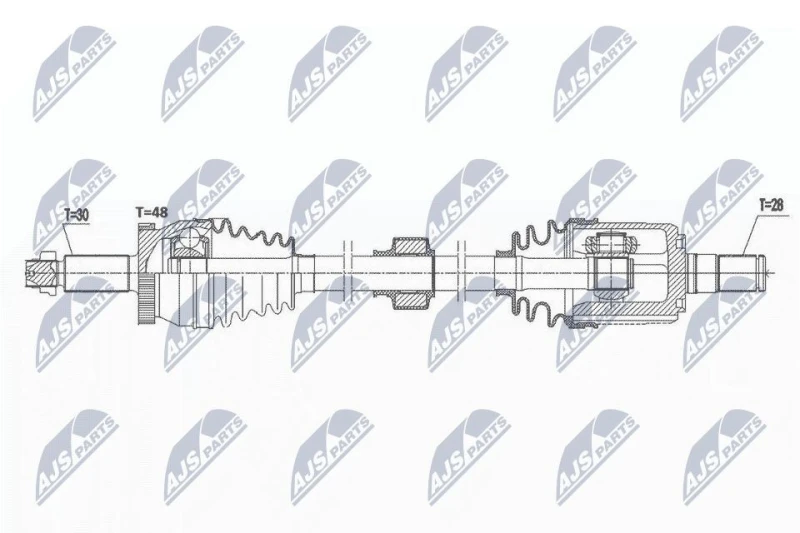 Image of NTY NPW-HY-577 Drive shaft Front Axle Left Drive Shaft (13)