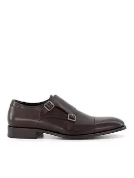 Dune London Schemer Monk Shoes - Brown, Size 9, Men