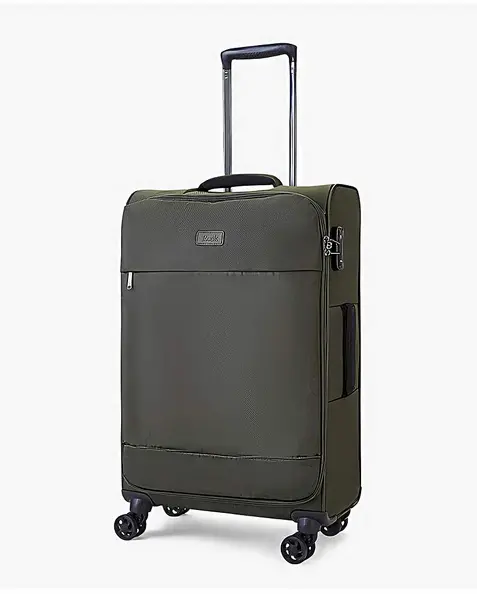 Image of Rock Luggage Paris VPK6I Medium Soft Shell Olive Green Suitcase