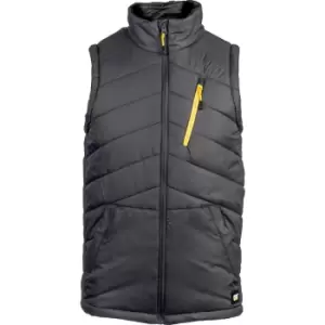 Image of CAT Mens Essentials Body Warmer Dark Shadow in Grey, Size Large Nylon Ripstop/Polyester