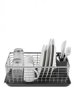 Image of Tower Compact Dish Rack With Cutlery Holder - Grey