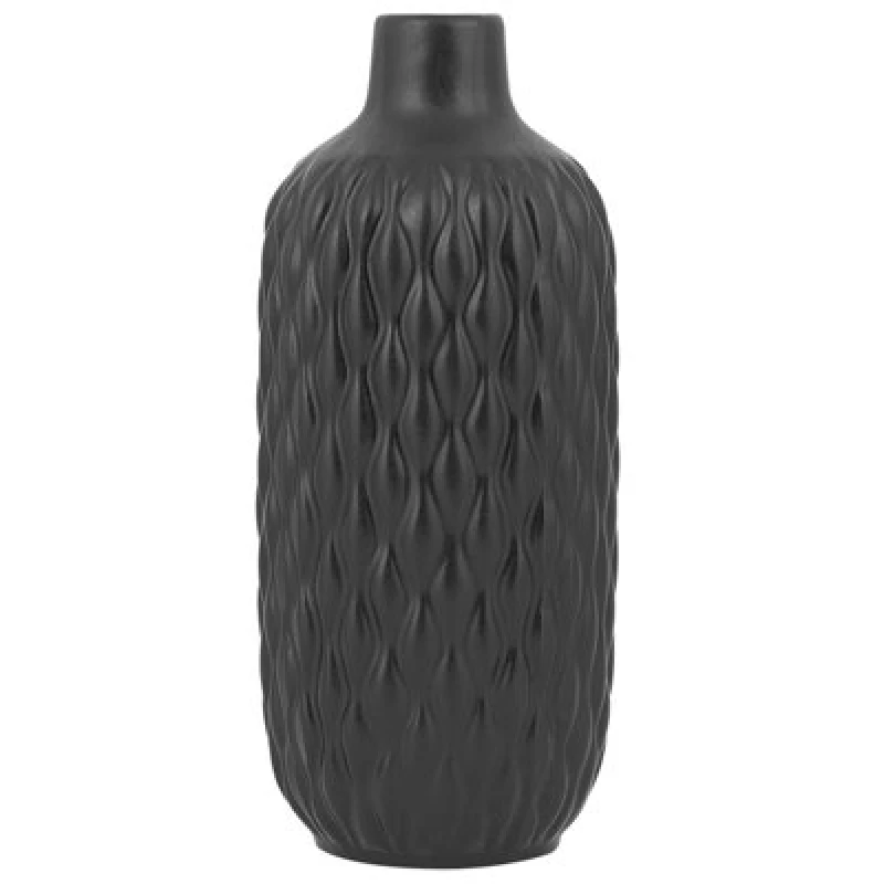 Image of Beliani Decorative Vase Emar Stoneware 31cm Black