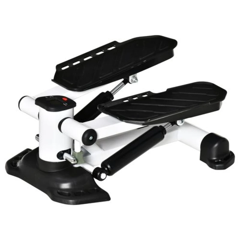 Image of HOMCOM HOMCOM Portable Mini Stepper Steppers for Exercise Workout with LCD Display Home Gym in Black One Size Unisex 5056725577179