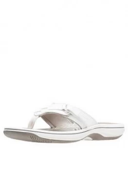 Image of Clarks Clarks Cloudsteppers Brinkley Sea Flip Flop, White, Size 7, Women