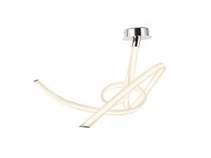 Image of Semi Flush Ceiling Medium Ribbons, 60W LED, 3000K, 4500lm, Polished Chrome, Frosted Acrylic