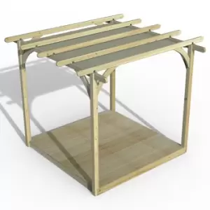 image of 8' x 8' Forest Pergola Deck Kit with Canopy No. 1 (2.4m x 2.4m)