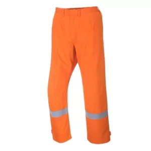 Image of Biz Flame Plus Mens Flame Resistant Trousers Orange 3XL 32"