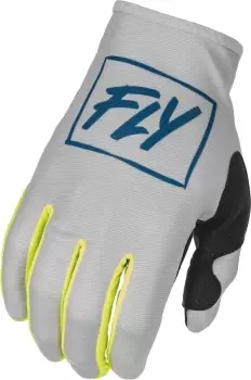 Image of FLY Racing Lite Gloves Grey Teal Hi-Vis 3XL