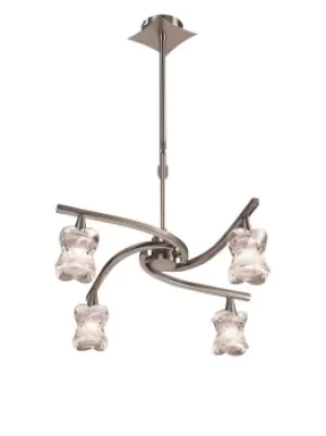 image of Rosa Telescopic Ceiling Pendant Semi Flush Convertible 4 Light G9, Satin Nickel