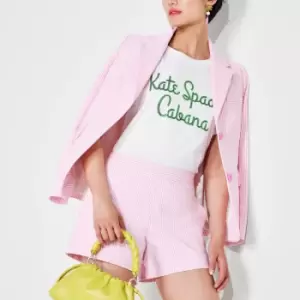Image of Kate Spade New York Womens Logo Cabana T-Shirt - Fresh White - S