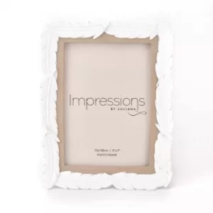 image of Impressions White Resin Feather Photo Frame 5" x 7"