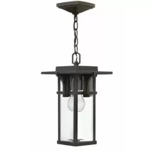 image of IP23 1 Bulb Chain Lantern Oil Rubbed Bronze & Glass LED E27 100W