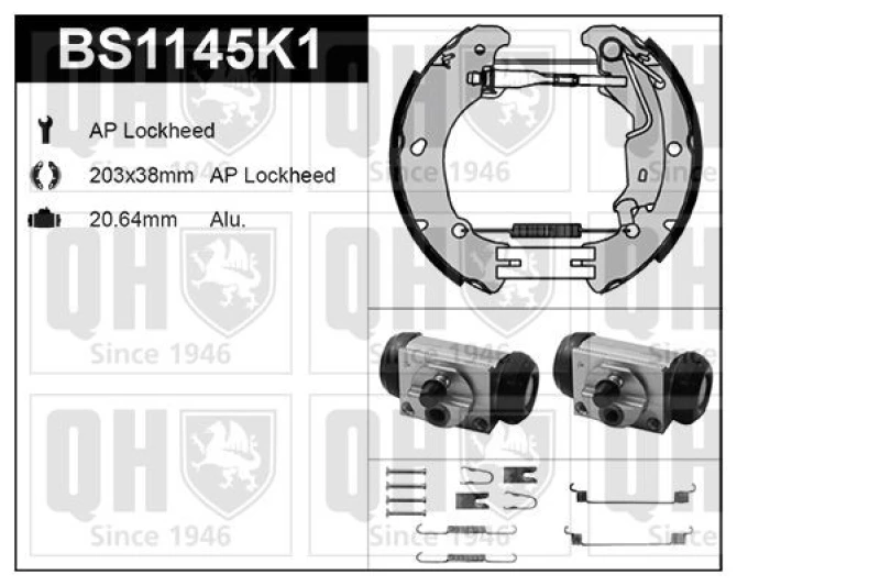 Image of QUINTON HAZELL Brake Shoe Set QUINTON HAZELL BS1145K1